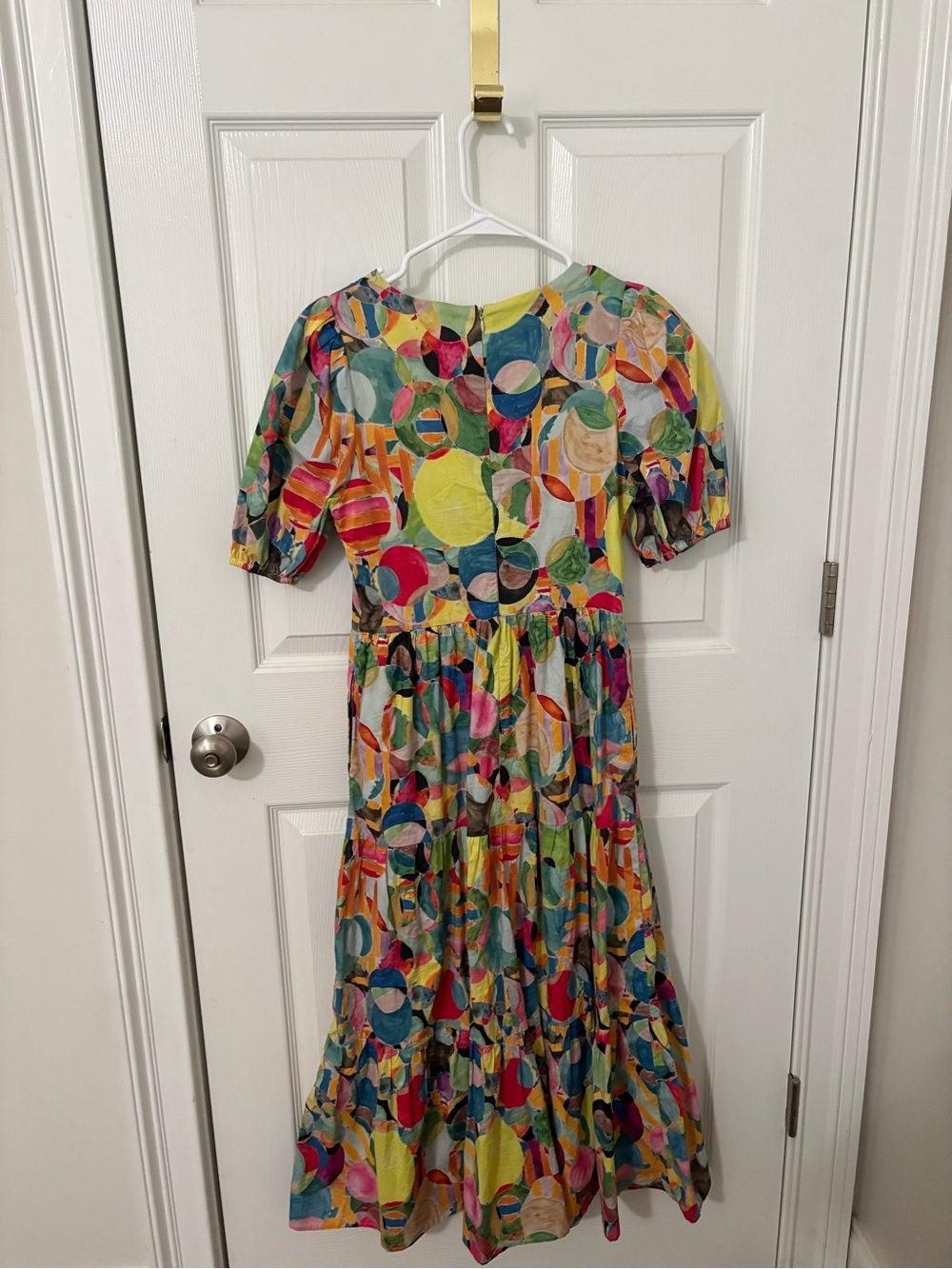 TCEC Multicolor Abstract Maxi Dress in Yellow, Blue, Pink Worn Twice AMAZINGdres - Picture 3 of 4